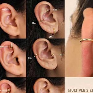 Small Gold Huggie Hoop Earrings Set for Women Men Hypoallergenic 14K Gold Plated Stack Cartilage Earrings,