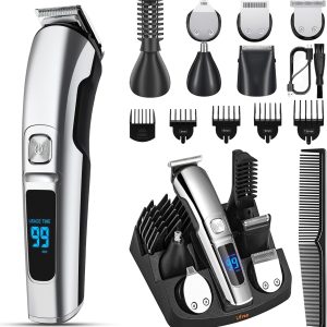 Ufree Beard Trimmer for Men, Waterproof Electric Razor for Nose, Body, Face & Mustache, Cordless Hair Clippers Shavers Grooming Kit, Gifts for Men.